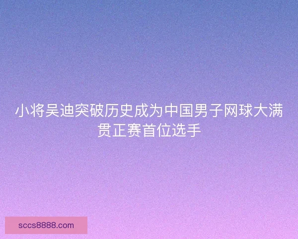 小将吴迪突破历史成为中国男子网球大满贯正赛首位选手