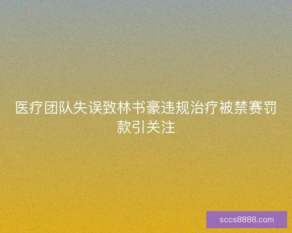 医疗团队失误致林书豪违规治疗被禁赛罚款引关注